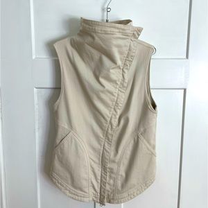 PRAIRIE UNDERGROUND Ivory Moto Zip Denim Vest
